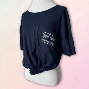 “Good Moms Say Bad Words”, Navy, Custom Pocket Tee
